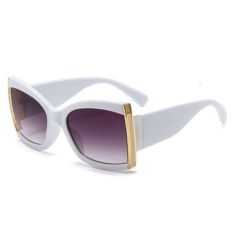 New Women's Fashion Trend Metal Leg Hollow Sunglasses UV Protection 9125 99a