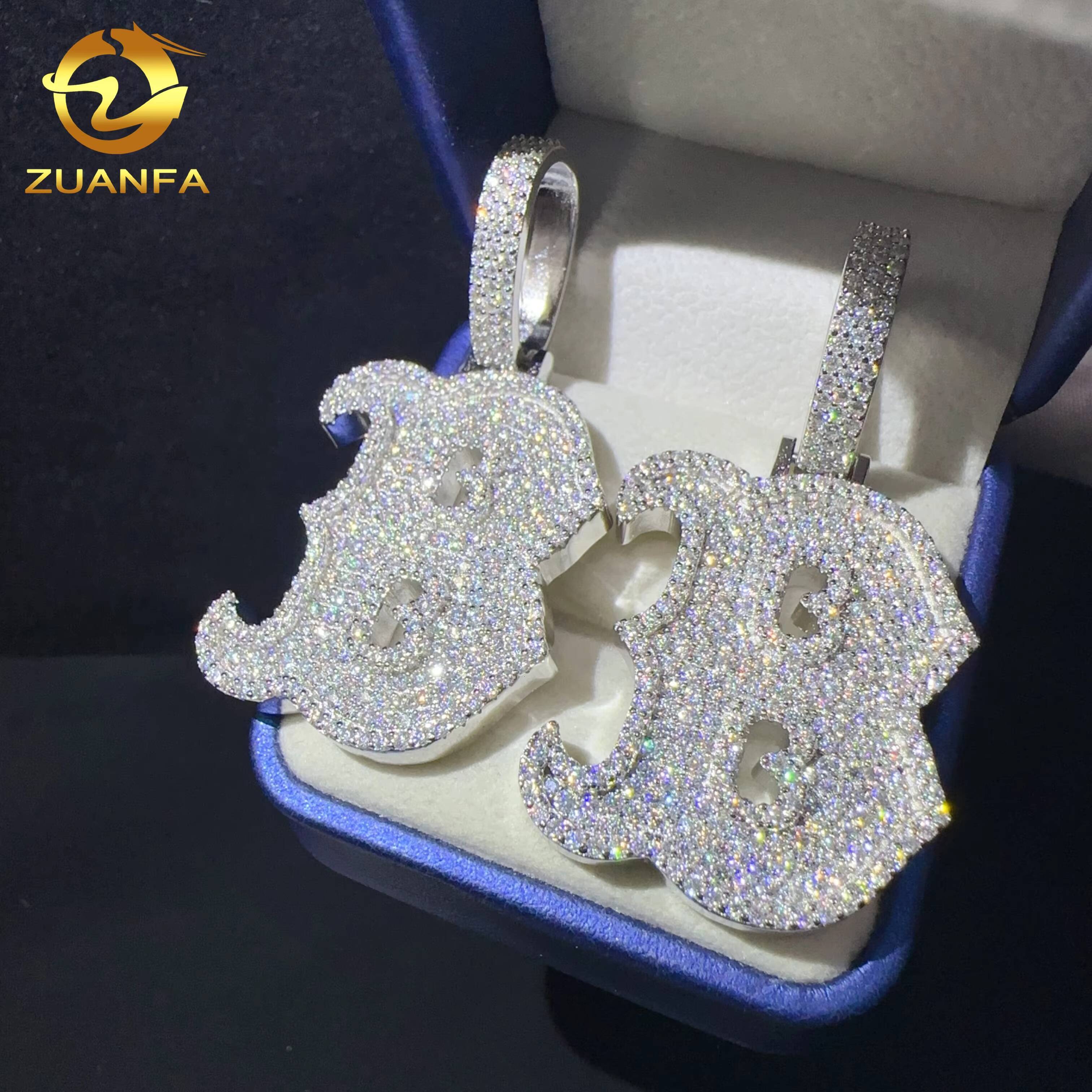 Custom Hip Hop Fine Jewelry in Sterling Silver 925 Iced Out Moissanite Letter Pendant VVS Moissanite Diamond Fashion Pendant