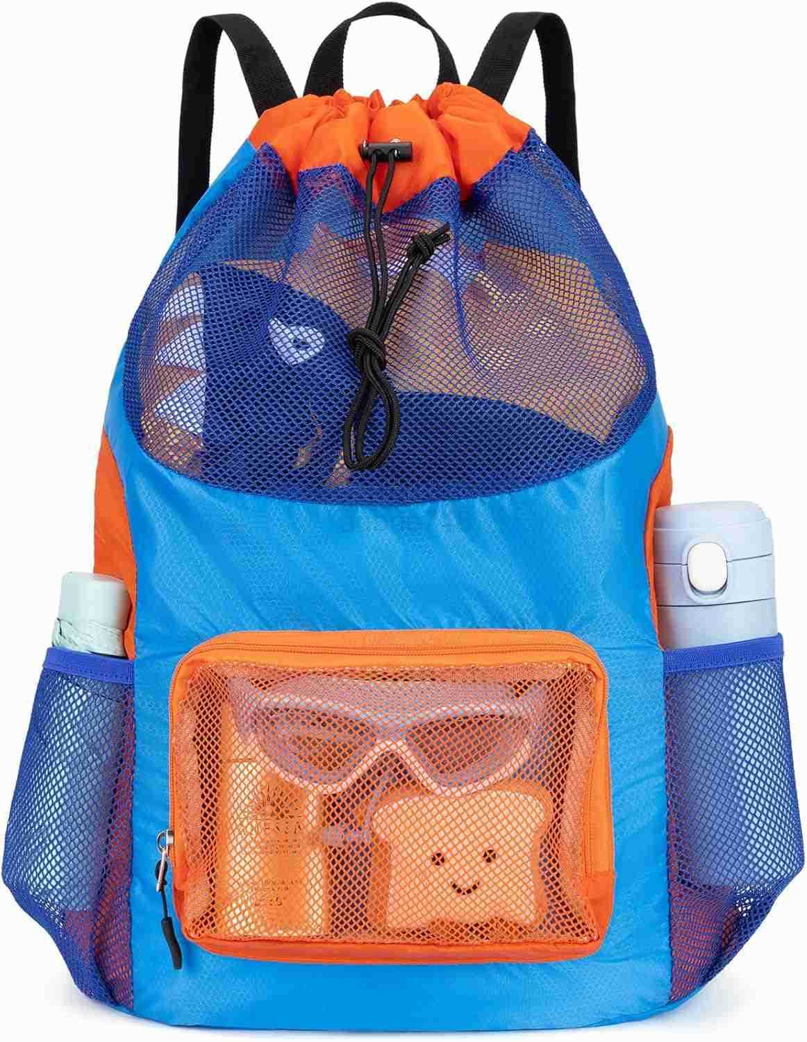 Bag for Kids Drawstring Backpack for Boys Lightweight Mesh Beach Backpack Swimming Pool Sports Gym String Bag GreenZ250906