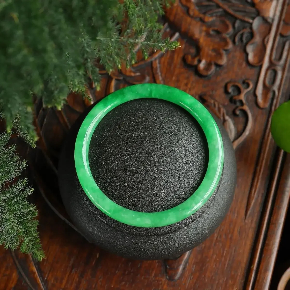 Jadeite Bangle Women Genuine Natural Burmese Emerald Real Jade Stone Bangles Bracelet Girlfriend Mom Gift 250906