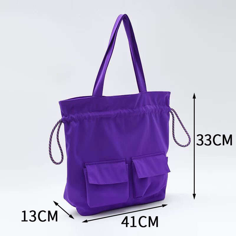 Single Double Shoulder Large Capacity Multifunctional Adjustable Dopamine Color Casual Drawstring Women's Bag