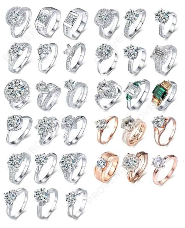 Provence Jewelry 14k White Gold Moissanite Emerald Cut Engagement Ring with 85x6mm Loose Moissanite