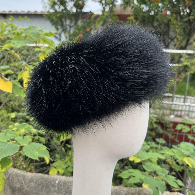 Free shipping hot sales new Light luxury and fashionable furry top hat with an empty headband thickened and warm headband no top hat for children in w