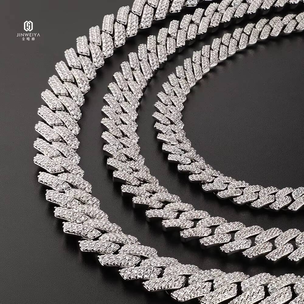 High Quality 8mm12mm Moissanite Jewelry VVS Hip Hop Cuban Link Chain for Men Fashionable Necklaces