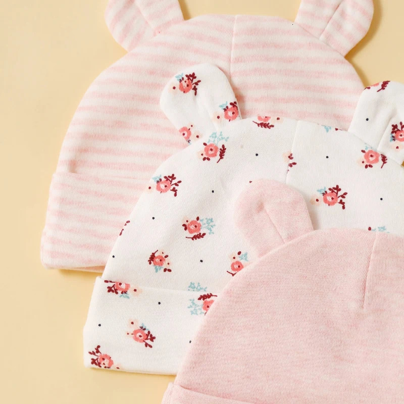 Three Piece Babys Hat 100 Cotton Soft and Comfortable Cap Fashionable Simple born Headgear 250906
