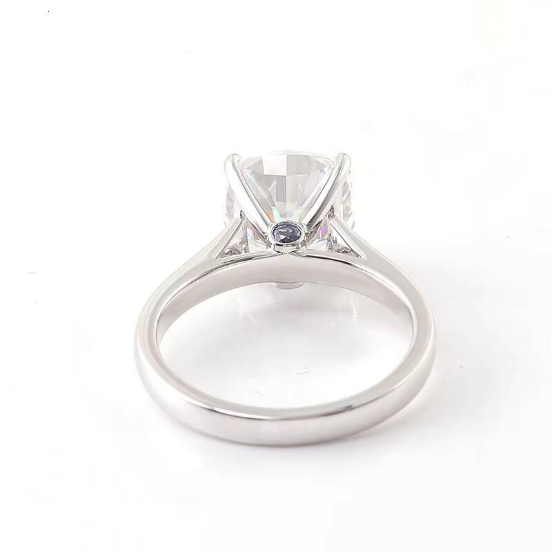 95mm Cushion Cut Moissanite Ring Big Size Stone 14k White Gold Ring Hot Sale Classic Style Fine Jewelry Rings