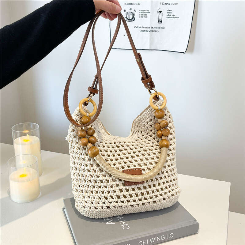 Straw Woven Korean Style Imitation Rattan Tote Niche Design Fashion Women's Shoulder Crossbody Bag