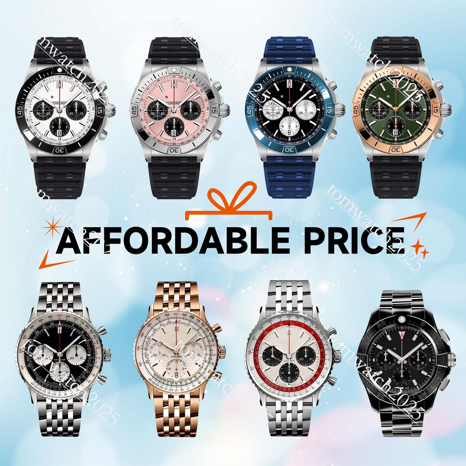 AAA breitlngg watches Designer Men Watch High Quality Navitime Chronograph Blue Dial Leather Bands Watch Movement Automatic/Quartz WatchBriebreiting Watch 0c