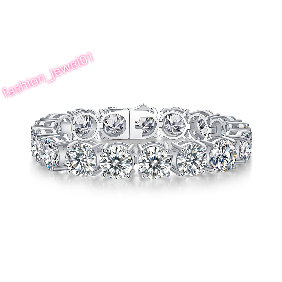 Hip Hop Style Unisex 925 Sterling Silver Tennis Bracelet Full Big VVS Moissanite Tennis Chain Bracelet for Women and Men Party