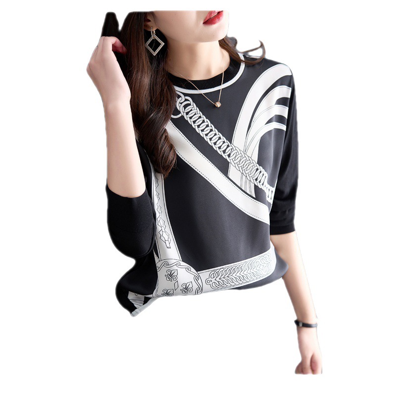 Knitwear Womens Vintage Loose Thin Sweaters Women Patchwork Knitted Tops 250718