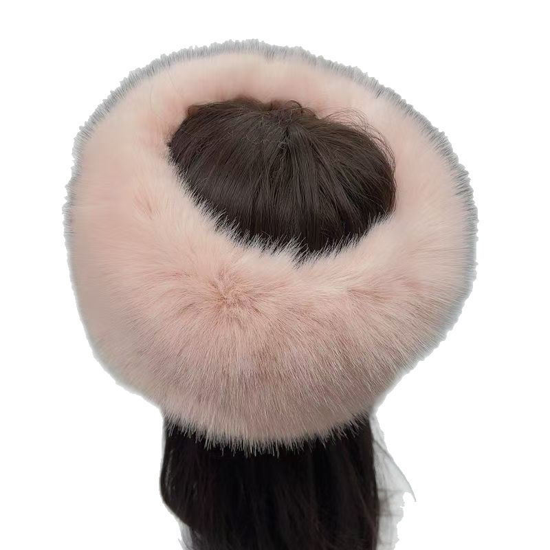 Free shipping hot sales new Light luxury and fashionable furry top hat with an empty headband thickened and warm headband no top hat for children in w