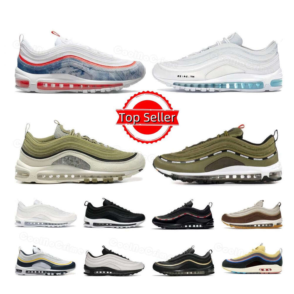 97 Men Women Running Shoes 97s Sneaker Triple Black White Sier Bleached Coral Iron Grey Metallic Gold Sail Sesame Bone Blueberry Mens Trainers Sports Sneakers