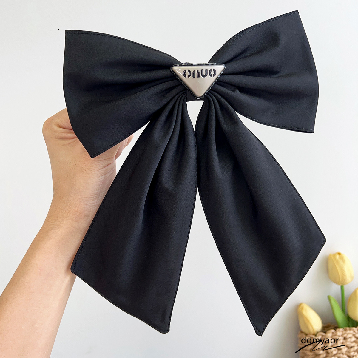 Ddmydec Korean Heavy Industry Women Black Big Bow Accessory For Back Of The Head Elegant And Graceful Spring Clip Hair Ornament 250711 Ddmydec Ddmydec
