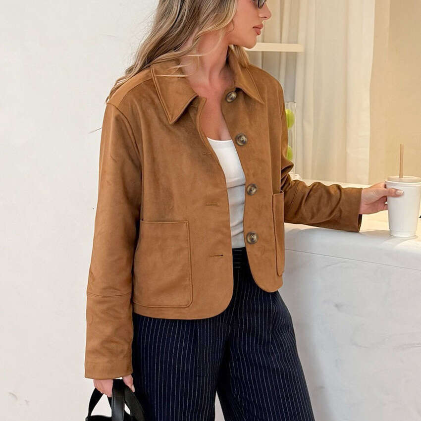 Autumn Winter New Old Money Style Suede Jacket For Women With Design Sense And Casual Matte Velvet Top B3