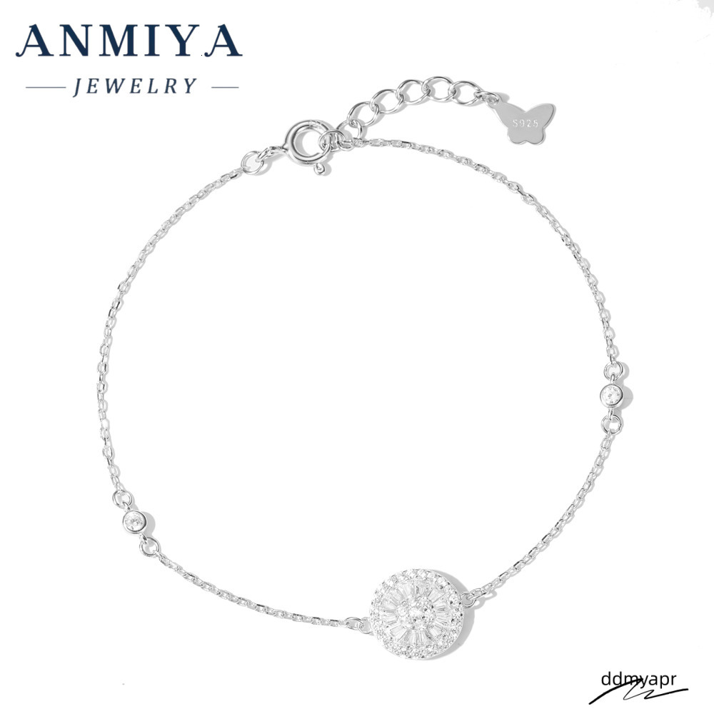 Premium Sterling Sier Clover Bracelet With Geometric Round Design And Sparkling Ddmydec Zircon Inlay For Jewelry Gift