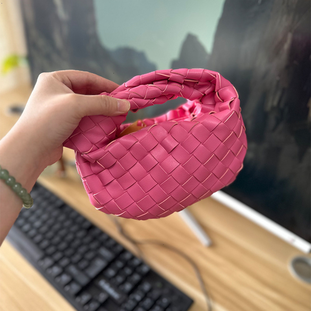 New Mini Women's High Quality Leather Woven Cloud Candy Fashion Designer Women Handbag Bag 01