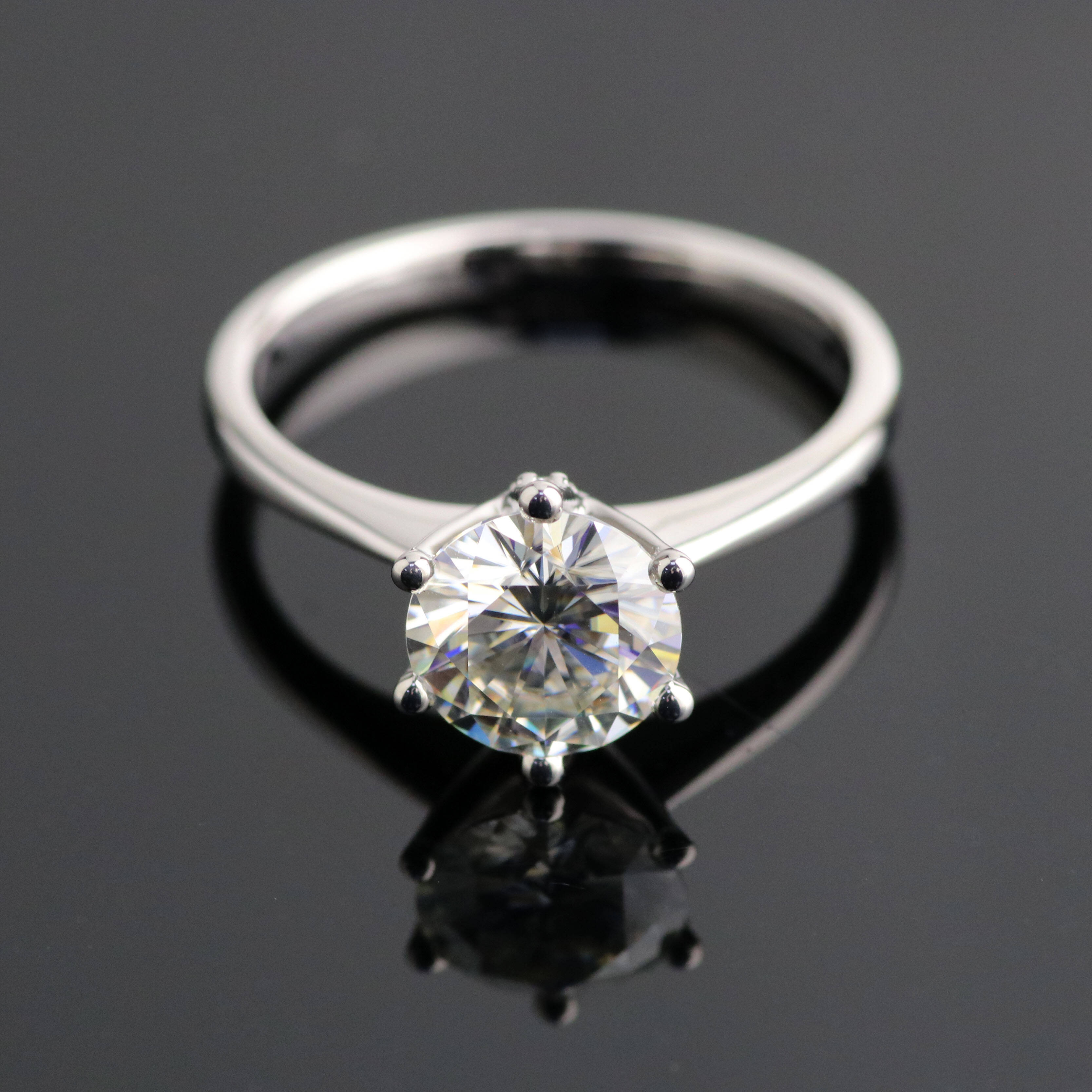 Provence Jewelry 10k 14k 18k White Gold Six Prongs Moissanite Rings Gift for Women Classic Style DHL FedEx