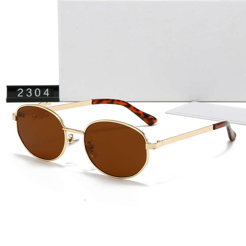 New Frame Fashion Glasses Trendy Round Sunglasses Outdoor Travel Leisure 2304XC 00e