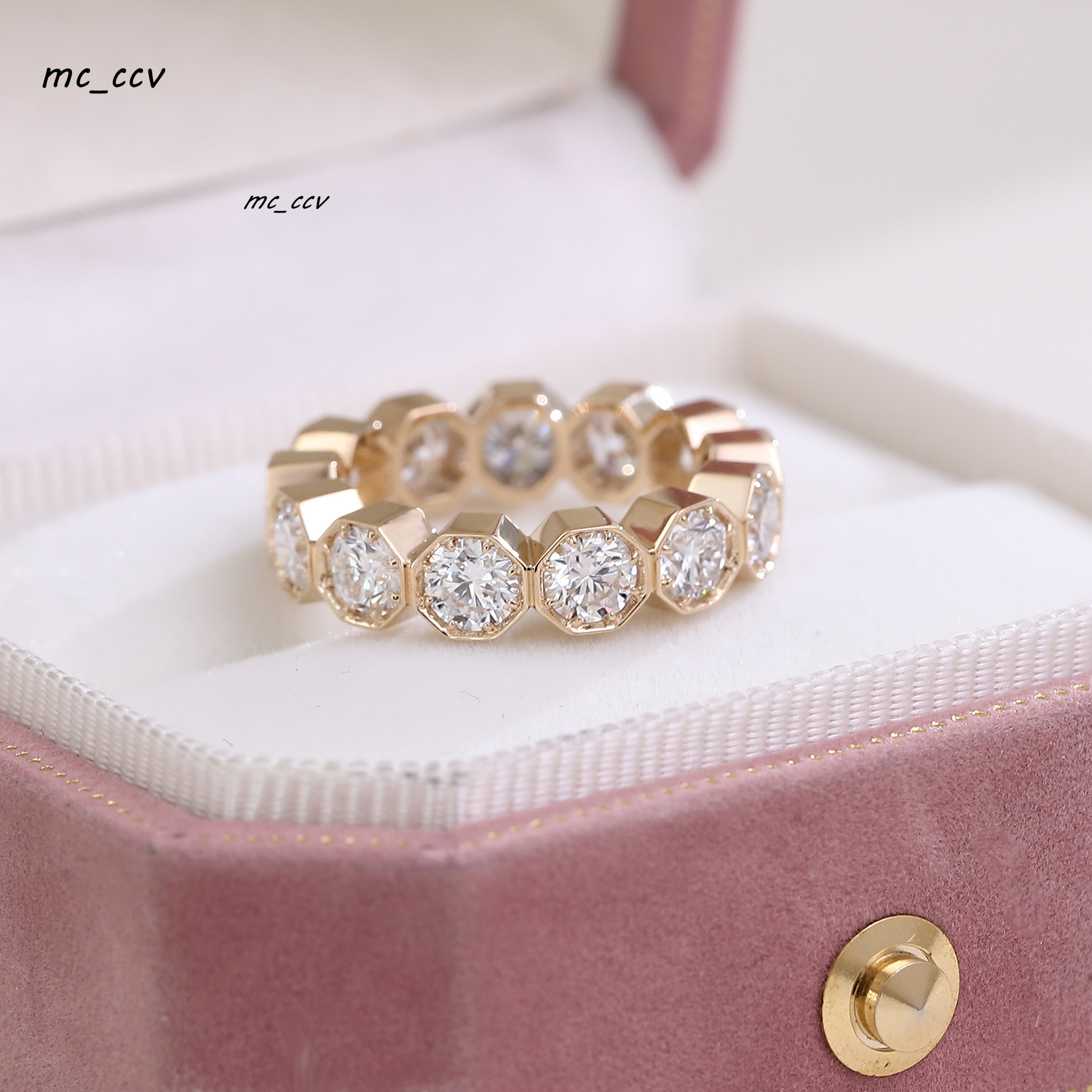 Fine Jewelry 4mm VS White Lab Diamond Ring IGI Certificate Engagementwedding 14K Yellow Gold Jewelry for Women