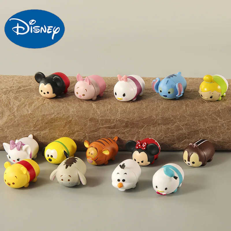 Disney 14pcsLot Mickey Mouse Stitch Winnie the Pooh Olaf Stitch Tinker Bell Goofy Cheshire Cat Decoration Collection Figure Toy H250906