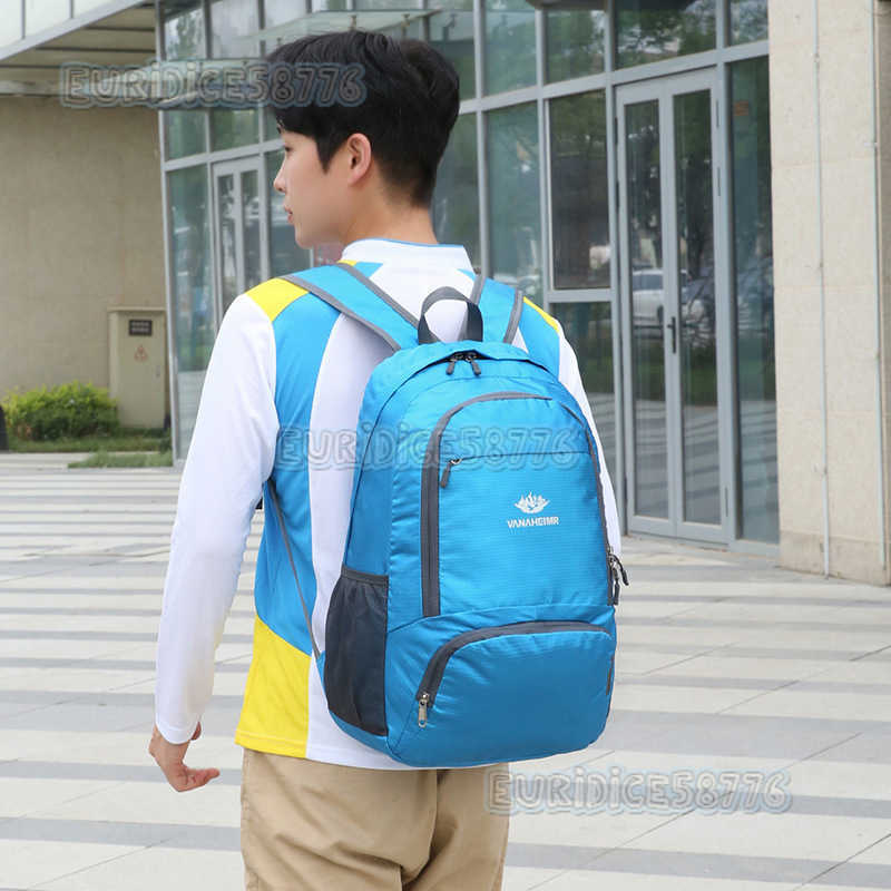 Backpack Large Capacity Suitable for Outdoor Sports Travel Mens and Womens Lightweight Folding Bag Printable Waterproof Backpack H250906