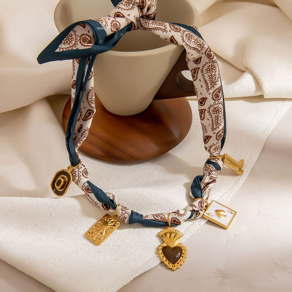 DH collections DIY Rope - Knot Necklace with 18K Gold - Plated Pendant for Women