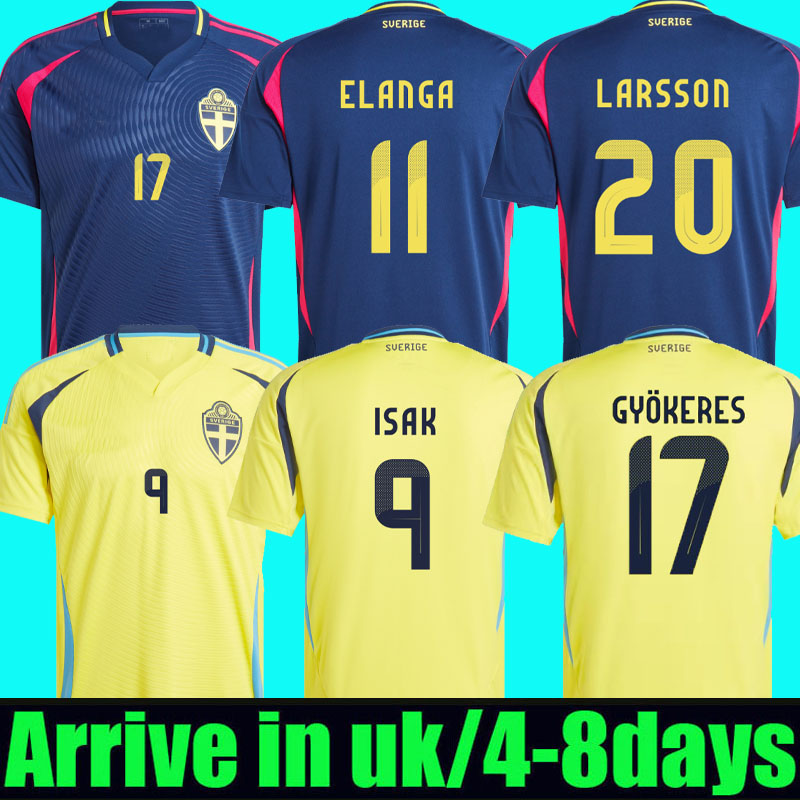 2024 2025 Sweden soccer Jerseys 24 25 isak Gyokeres Elanga Bergvall Nygren Larsson uniform home away Football Shirt