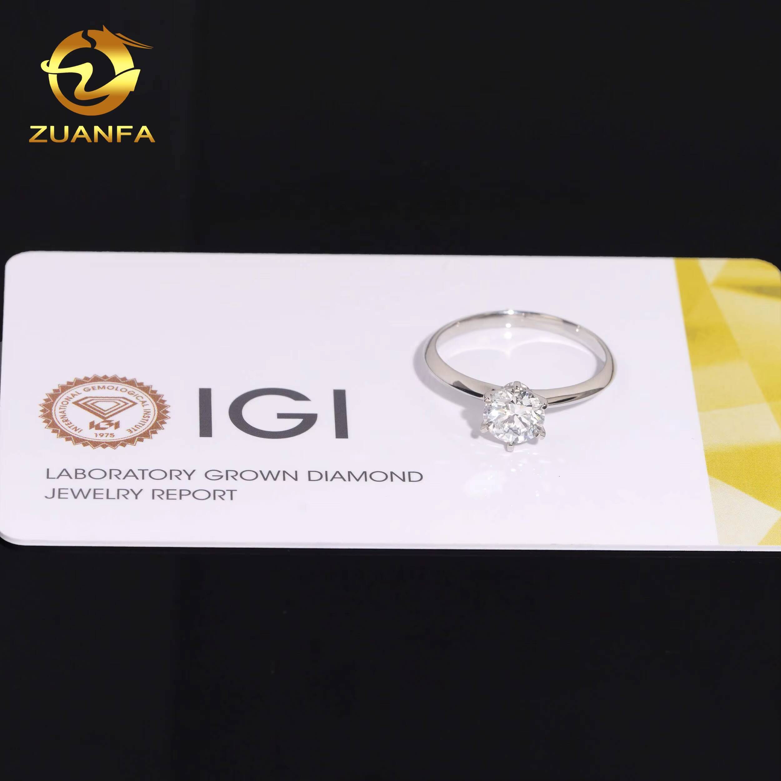 Fine Jewelry Women PT950 Platinum IGI Certificate 101ct Lab Grown Diamond Engagement Ring