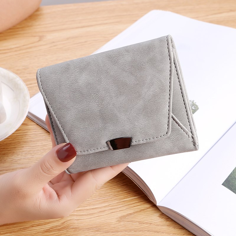 2025 New Korean Style Minimalist Women Wallet Short Foldable Mini Vintage Small Wallet for Students