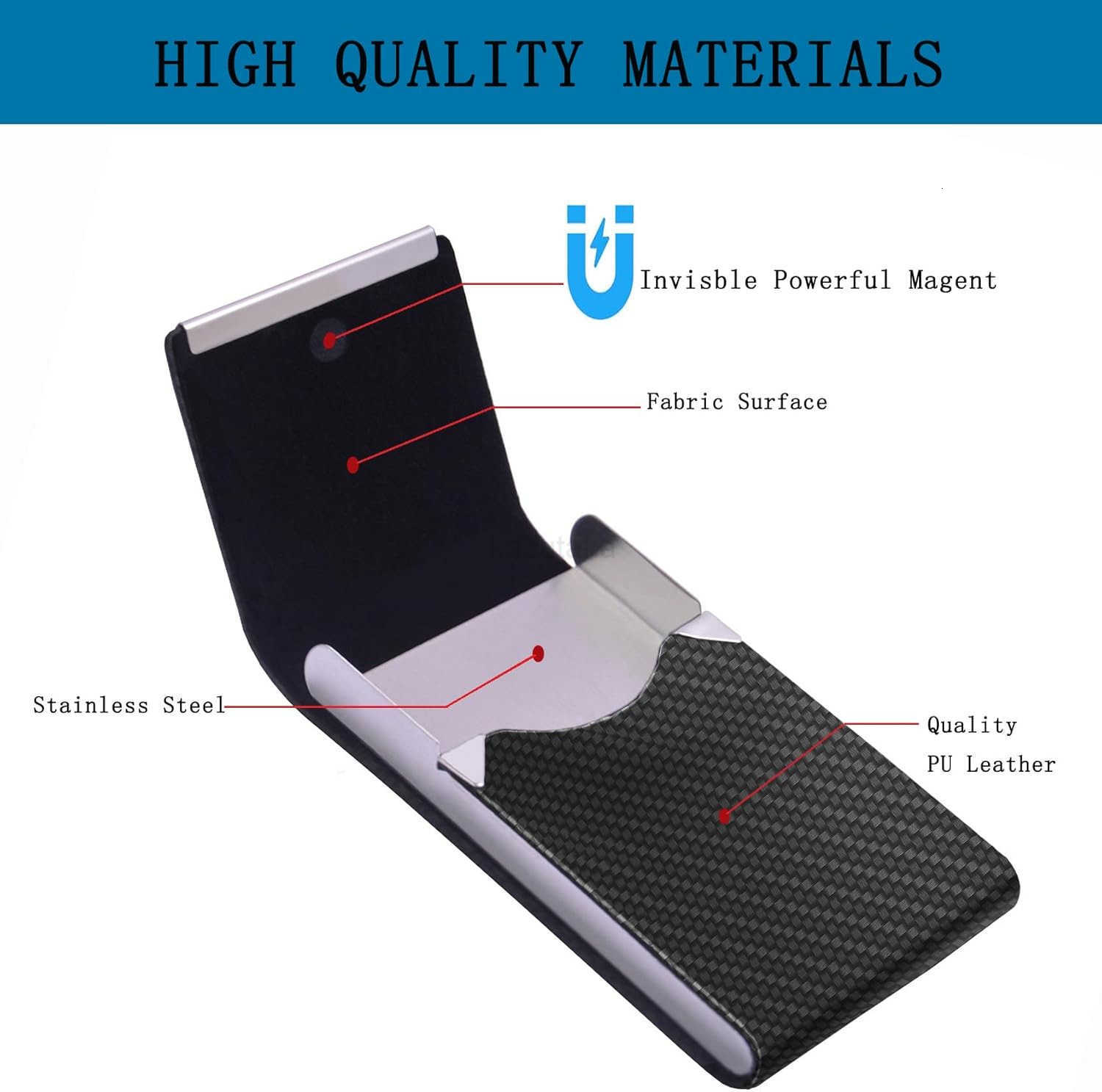 Card Holder with Ultra Slim DesignBusiness Card Case with Premium PU LeatherSuit Pocket Metal Card Holder for WomenMenProfessional Name Card Holder wi