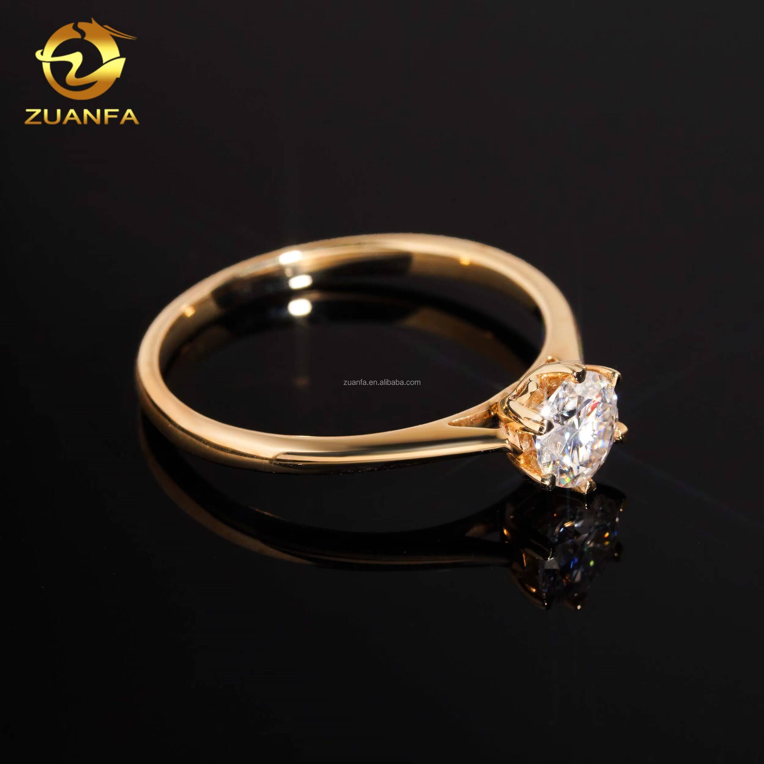 14k Real Gold GRA Certificate Wedding Bridal Jewelry Gorgeous Boutique 05ct D VVS1 Moissanite Diamond Engagement Ring Women