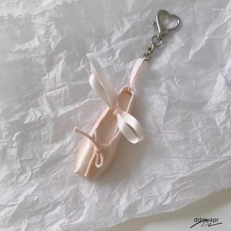Keychains Delicate Ballet Shoes Bows Ddmydec Strap Charm Eye Catching Keyring Unique Keychain Bag And Phone Pendant For Girls Woman