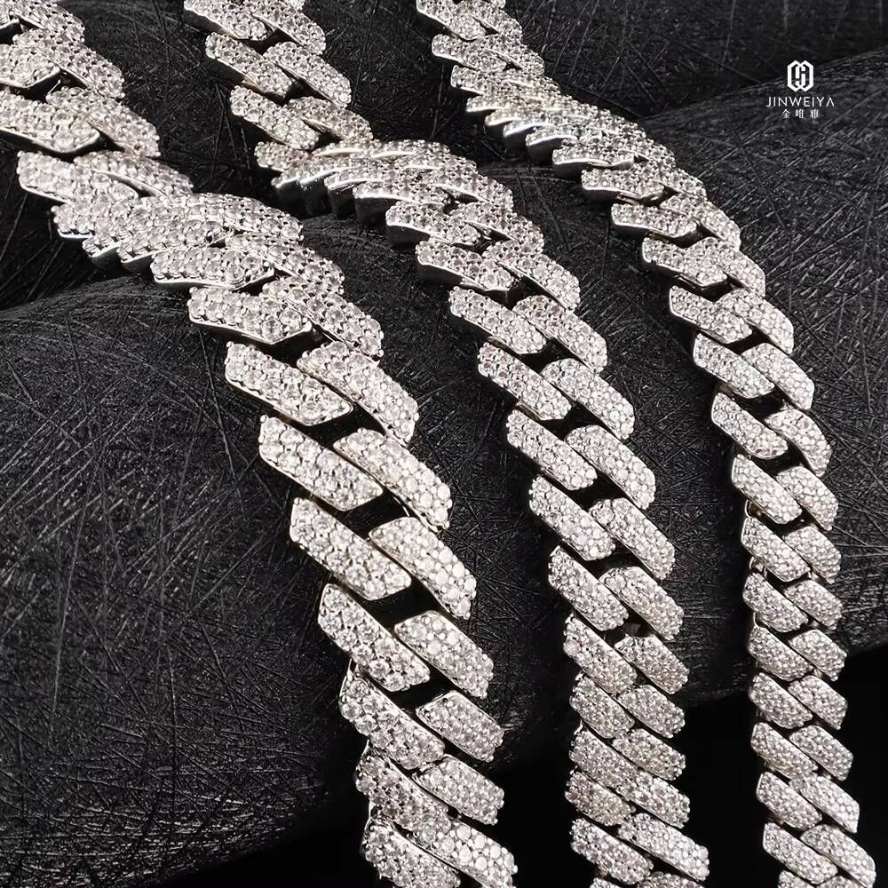 High Quality 8mm12mm Moissanite Jewelry VVS Hip Hop Cuban Link Chain for Men Fashionable Necklaces