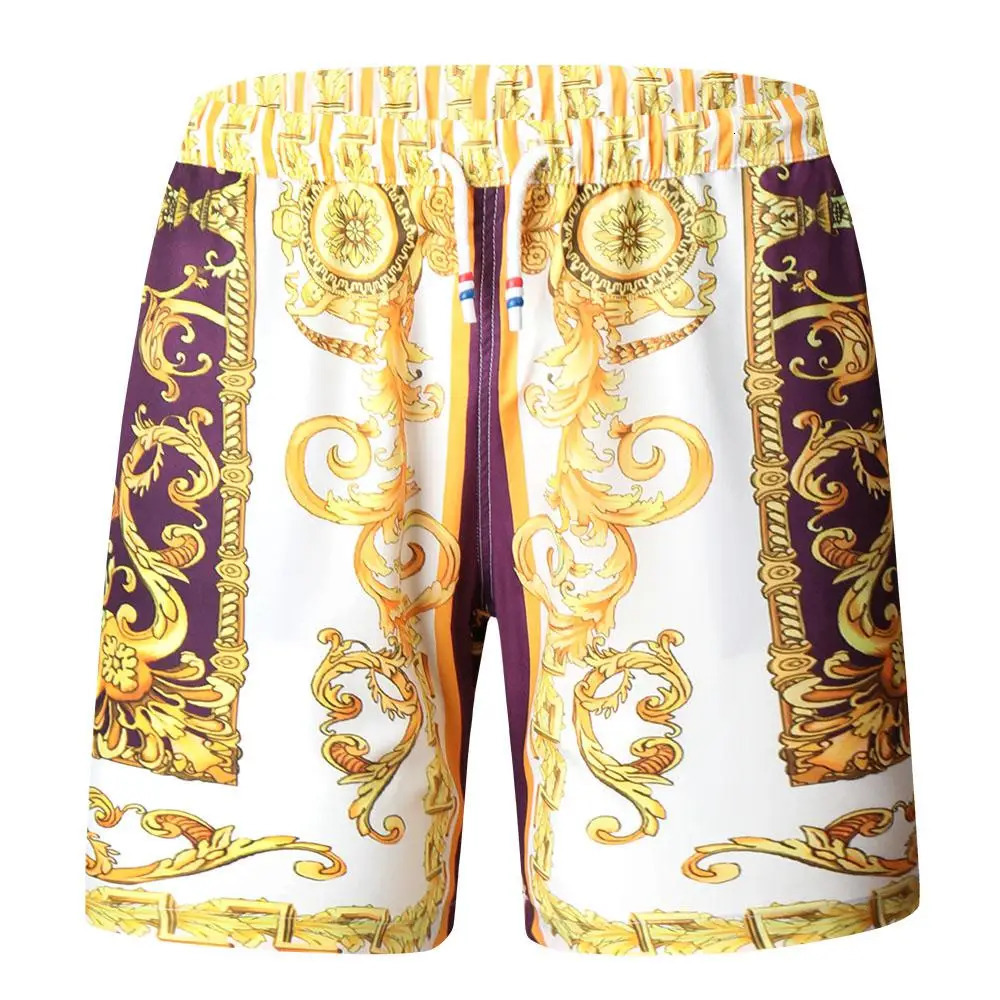 Gold Swimwear Shorts Breathable Surf Board Mens Vacation Beach Quick Dry Swimsuit Summer Sports Trunks Boy 250906