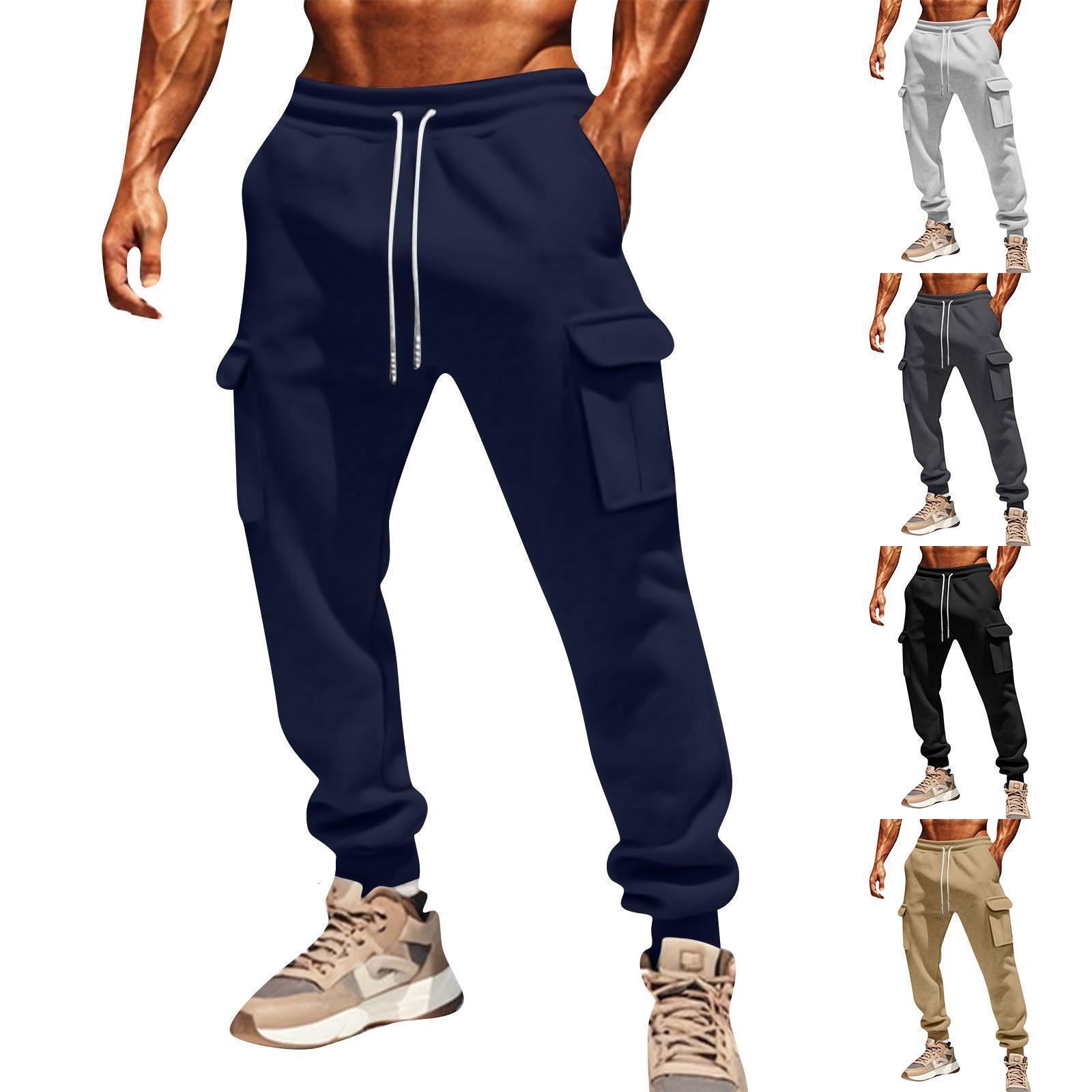 Multipocket Cargo Casual Pants Mens Drawstring Sweatpants Versatile Long Pants201118