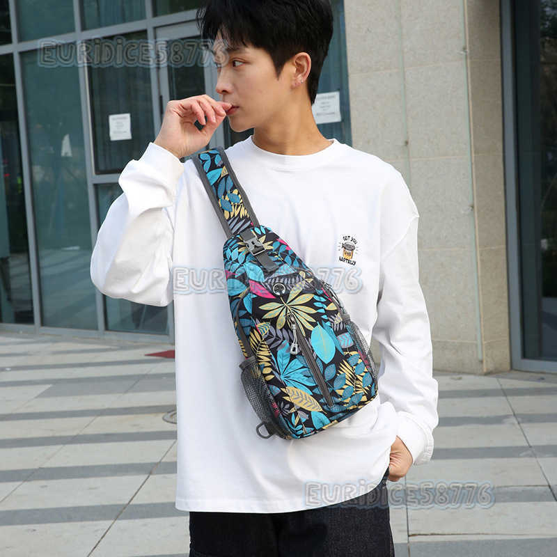 Chest Bag Mens Outdoor Fashion Shoulder Bag Trendy Casual Print Wearresistant Scratch Resistant Splash Proof Crossbody Bag H250906