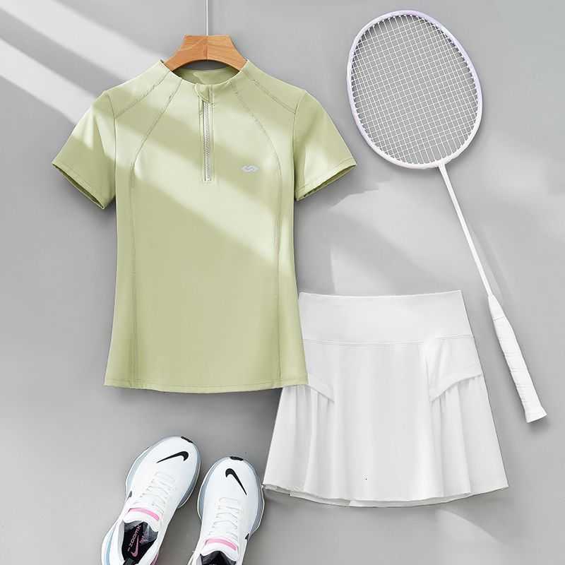 2pcs Tennis Skirt Set Women Summer Sports Suit 2 Piece Fitness Top Skort Sets Ladies Golf Wear Set Sportswear Outfits 2025 y250709