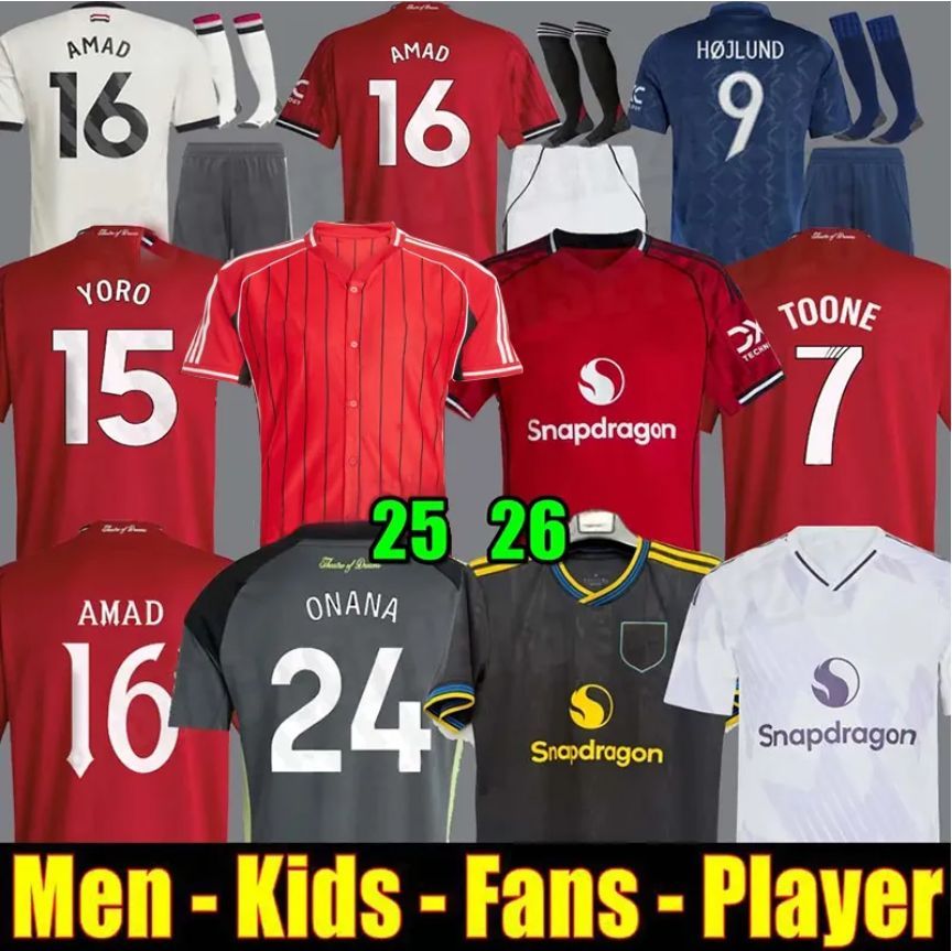 25 26 MAN Soccer Jersey AMAD GARNACHO HOJLUND MAINOO MOUNT unted football shirt MARTINEZ BRUNO FERNANDES YORO UNTED CASEMIRO Zirkzee Kids Child kit unitedjersey 888