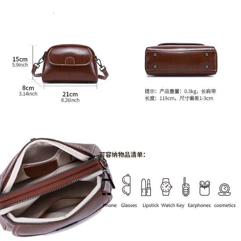 2025 New Women's Autumn Winter Genuine Leather Crossbody Phone Small Fashionable High-end Versatile Commuter Shoulder Bag