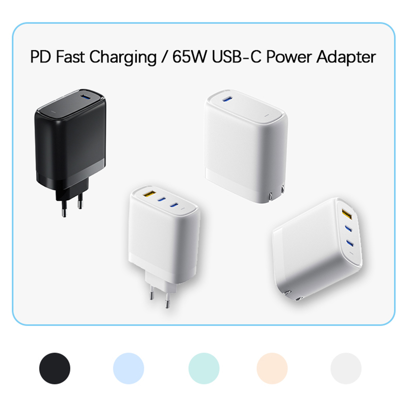 EU Compliant Customizable 65 Watt Power Delivery (PD) Fast Charging Hub for USB Type C Gadgets - RY0651-1E