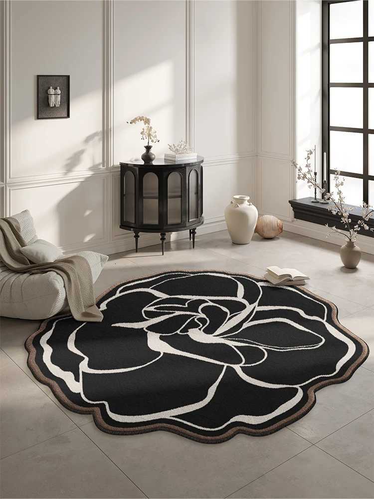 Luxurious VIKAMA Imitation Cashmere Carpet with Flower Pattern for Home Decoration Guest Room Bathroom Bedroom Floor Mats Y251105