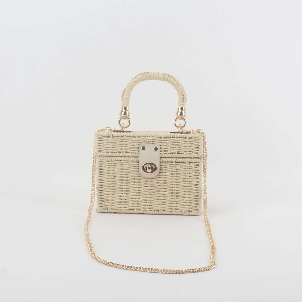 Fashion Box Small Square New Straw Bag Single Shoulder Crossbody Handbag for Women