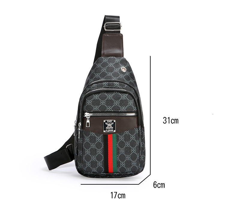 Designer Bag New Personalized Printed Men's Chest Bag Trendy Casual Versatile Shoulder Bag Water-resistant PU Luxury Bag Texture Commuter Crossbo