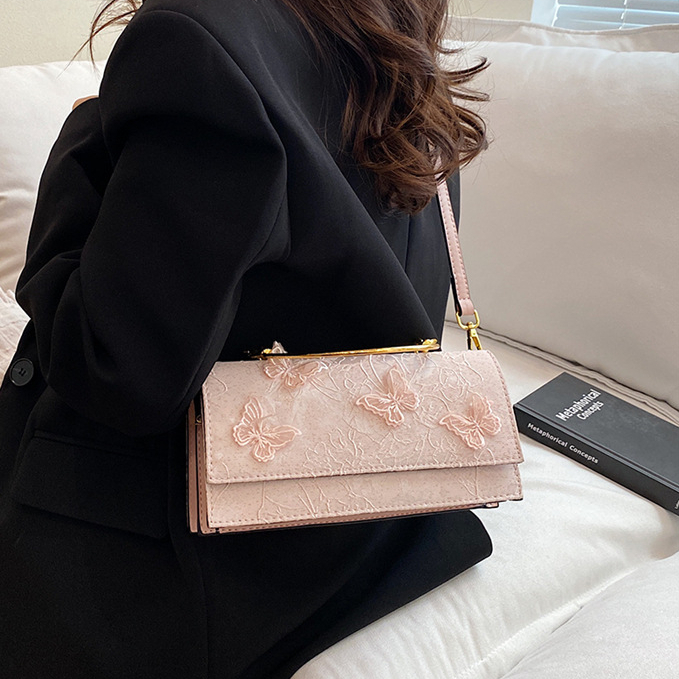 2025 new collection Women's Shoulder Bag New Niche Butterfly Flower Small Square Bag Fashion Chain Women's Crossbody Bag Autumn New Designer