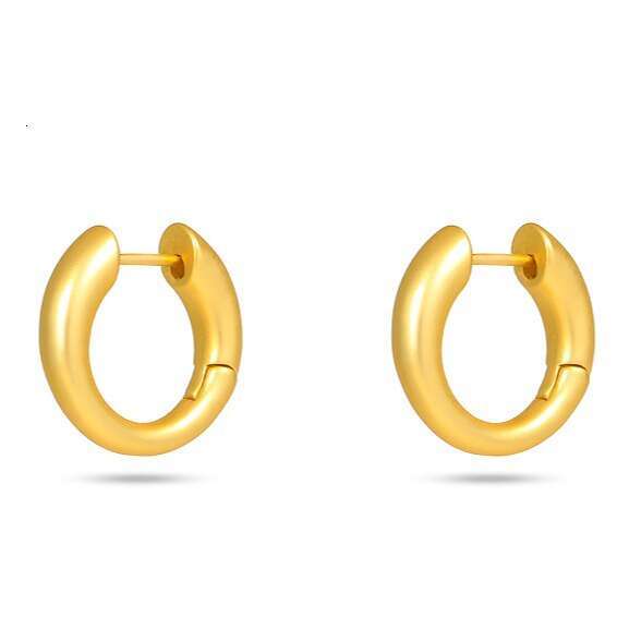 DH collections 2025 New Minimalist Matte Earrings - Round Hoop Earrings, Light Luxury Retro Style, Unisex Copper Electroplated Jewelry