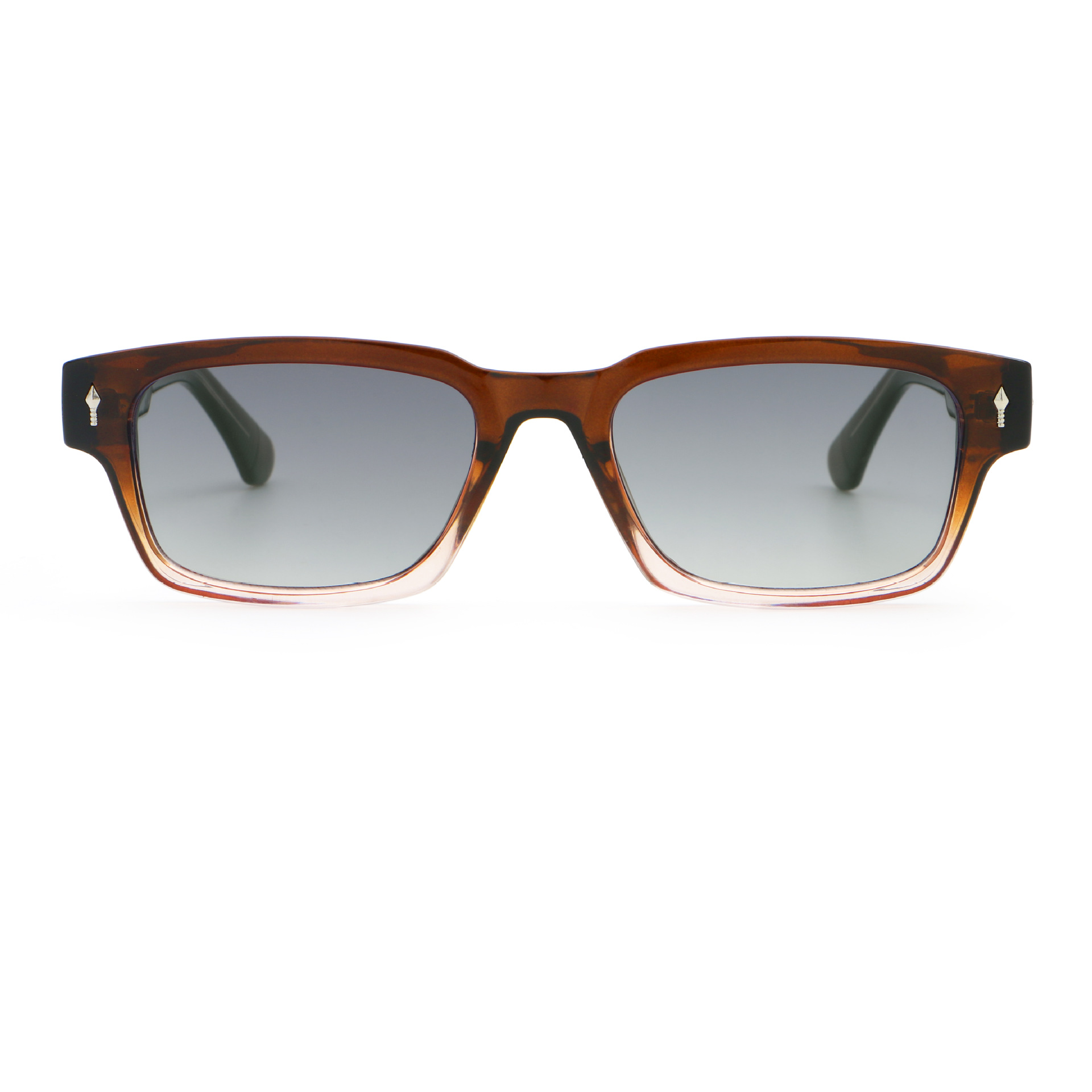 New Square framed Sunglasses with Beige Nails American Retro style High end Unisex Shades in European and American Fashion