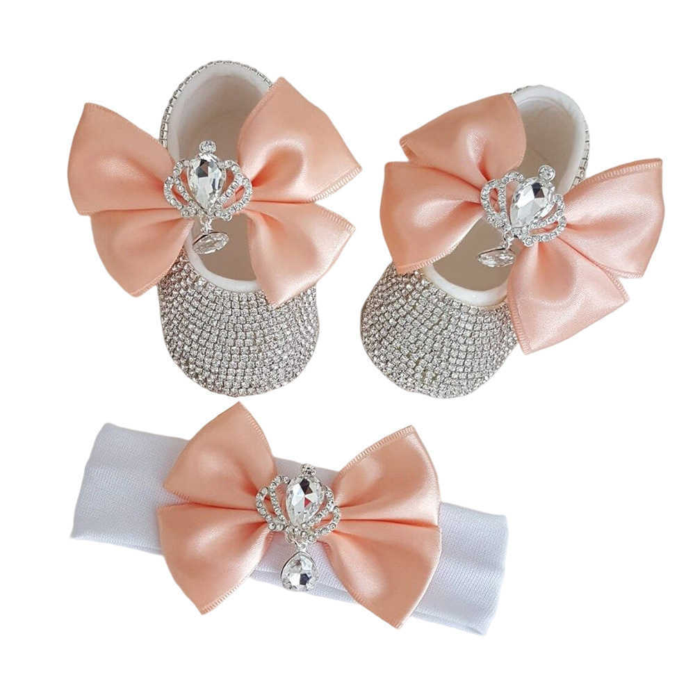 Dollbling Luxury Baby Bottles and Shoes Headband Set Keepsake Diamond Tutu Outfit Red Bottom Little Girl Baptism Shoes X250129