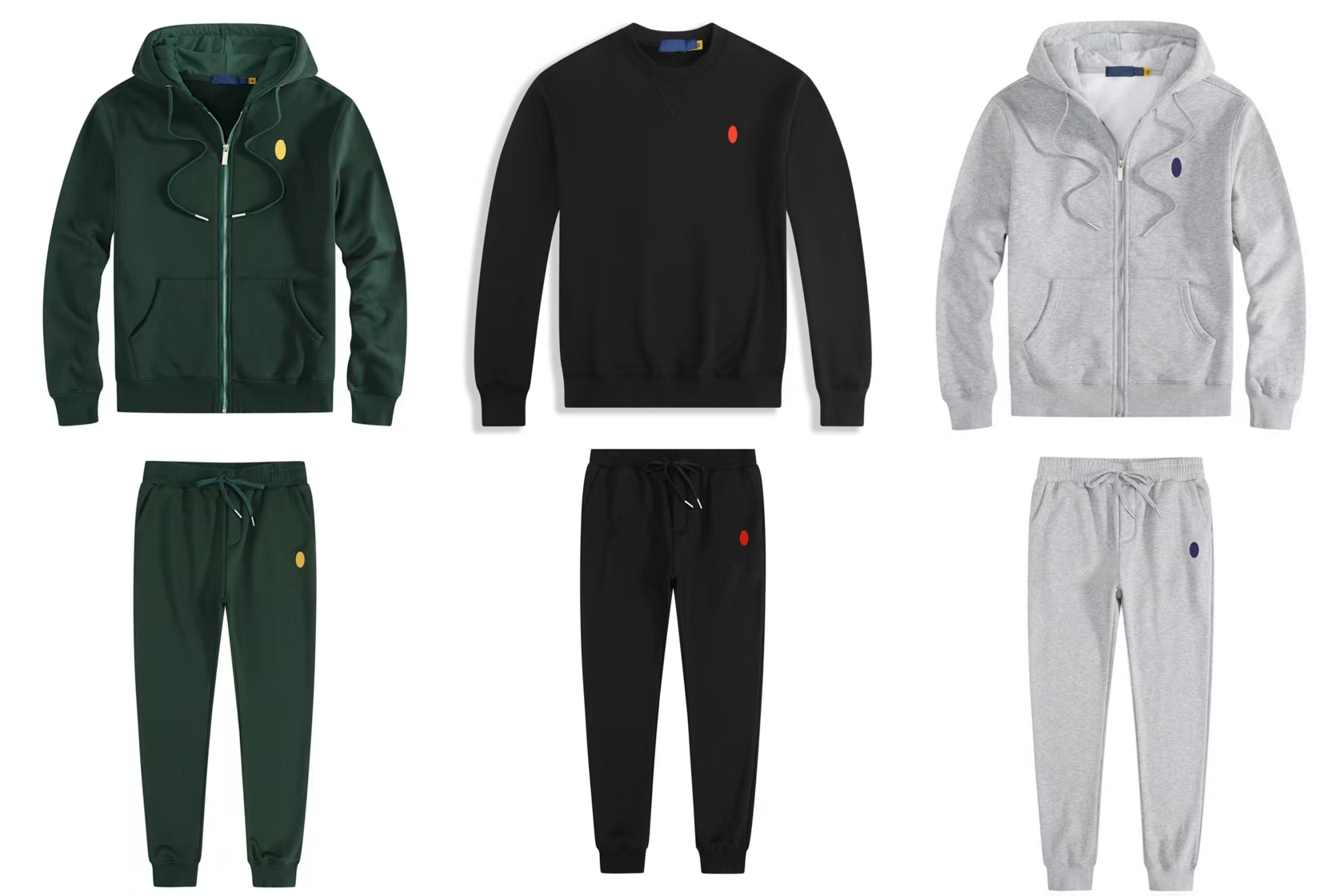 mens tracksuit designer tracksuit men tracksuit high quality warhorse embroidery autumn and winter pure cotton with fleece zip hoodie tracksuit two piece size S-2XL