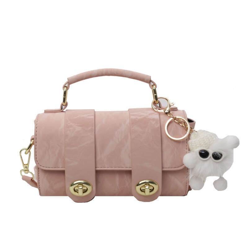 Trendy Popular Women's 2025 New High-end Handbag Small Square Fashion Versatile Korean Style Shoulder Bag with Pendant