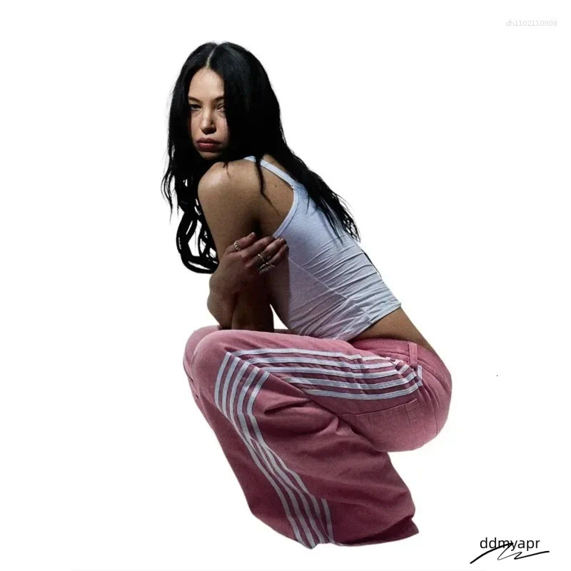 Men's Jeans Y2k Baggy High Quality Embroidered Striped Haruku Sweatpants Hip Hop Unisex Casual Wide Leg Denim Pants Streetwear Ddmyfeb Ddmyfeb Dd